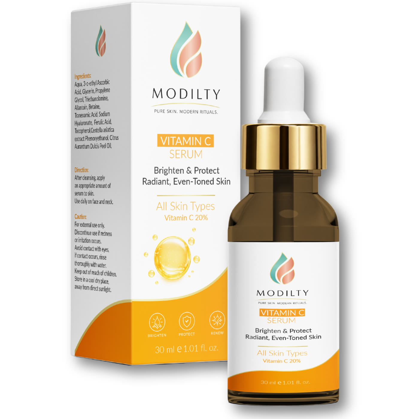 Vitamin C Serum bottle and carton